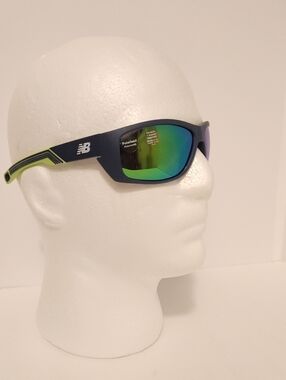 New Balance Men’s Navy Frame with Green Mirrored Lenses Sunglasses
